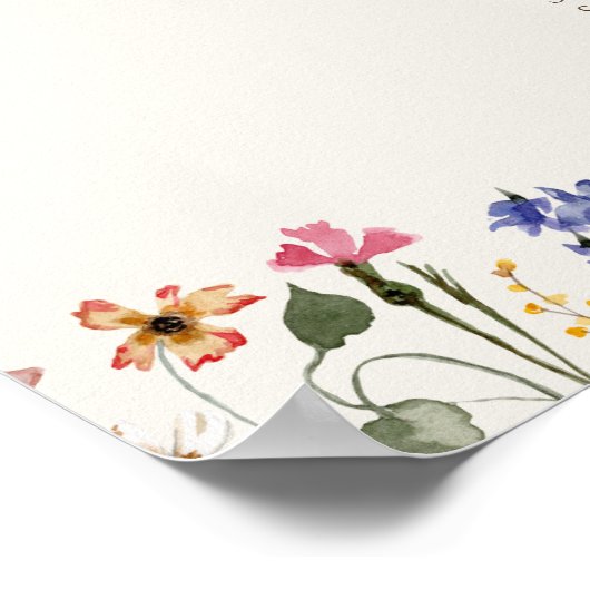 Fleur sauvage Boho | Tableau des numéros de table  (Coin)