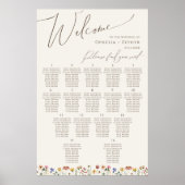 Fleur sauvage Boho | Tableau des numéros de table  (Devant)