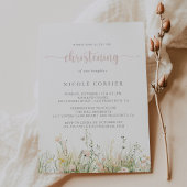 Fleur sauvage Boho verdure Invitation Christening