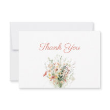 Fleur sauvage Bouquet Merci Carte de note
