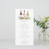 Fleur sauvage Bouteilles à vin Mariage Carte Menu (Debout devant)