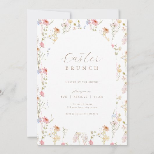 Fleur sauvage Brunch de Pâques & Invitation chasse (Devant)
