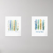 Fleur sauvage Brush Stroke Aquarelle Bleu Vert (Recto)