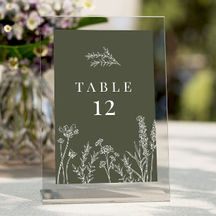 Fleur sauvage Burnt Orange Mariage Numéro de table