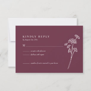 Fleur sauvage Burnt Orange Wedding Carte RSVP