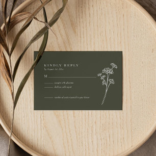 Fleur sauvage Burnt Orange Wedding Carte RSVP