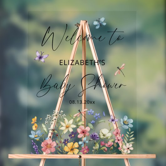 Fleur sauvage Butterfly Garden Baby shower Bienven (Neutre)