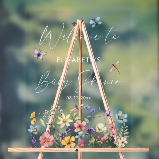 Fleur sauvage Butterfly Garden Baby shower Bienven (Neutre)