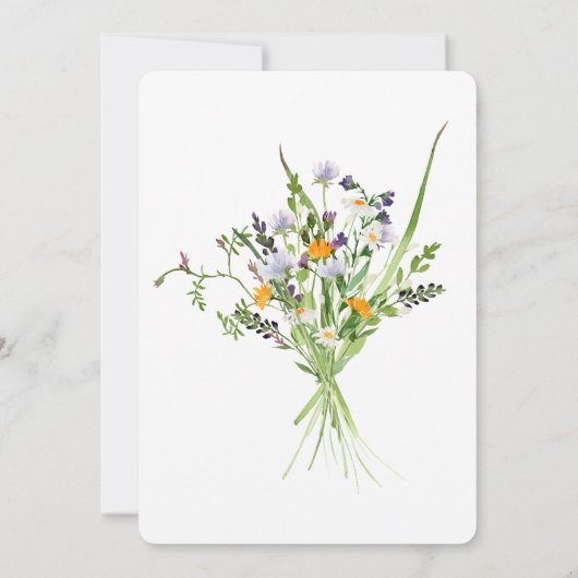 fleur sauvage calice Première communion Invitation (Dos)