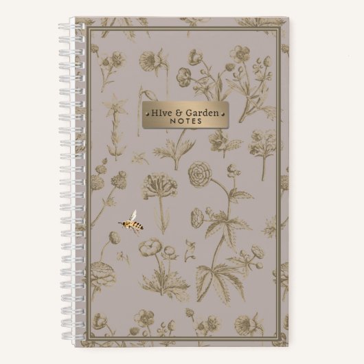 Fleur sauvage Carnet Little Bee Beekeeper Gardener (Recto)