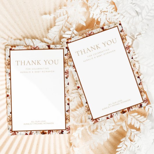 Fleur sauvage Carte de remerciements floral rustiq