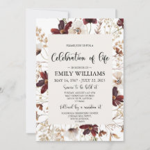 Fleur sauvage Célébration de la vie Invitation Fun