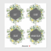 Fleur sauvage Chalkboard Canister Étiquette (Feuille)