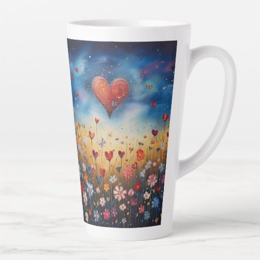 Fleur sauvage Coeur Affirmation Mug (Droite)