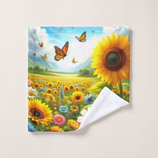 Fleur sauvage coloré (Gant de toilette)