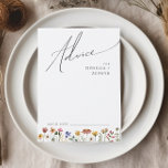 Fleur sauvage coloré | Carte de conseil Mariage<br><div class="desc">Ce fleur sauvage coloré | La carte de conseil mariage est parfaite pour votre mariage d'été simple et lunatique boho arc-en-ciel. Les fleurs aux couleurs rose, jaune, orange et or, qui donnent à ce produit l'impression d'un élégant jardin vintage minimaliste de printemps hippie. Le design moderne est artistique et délicat,...</div>