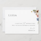 Fleur sauvage coloré | Carte d'honneur Garden Matr (Dos)