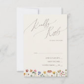 Fleur sauvage coloré | Carte RSVP beige (Devant)