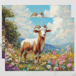 Fleur sauvage coloré de chèvre Meadow papier