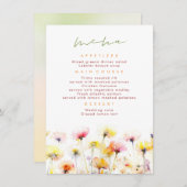 Fleur sauvage coloré Elégant Menu Mariage (Devant / Derrière)