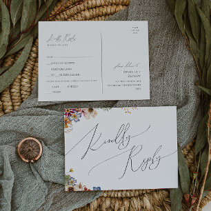 Fleur sauvage coloré Menu Choix Carte postale RS