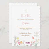 fleur sauvage coloré merci d'être venu carte (Devant / Derrière)