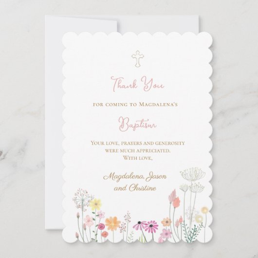 fleur sauvage coloré merci d'être venu carte (Devant)