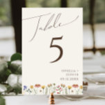 Fleur sauvage coloré | Numéro de table beige<br><div class="desc">Ce fleur sauvage coloré | le numéro de table beige est parfait pour votre mariage d'été simple et fantaisiste boho arc-en-ciel. Les fleurs aux couleurs rose, jaune, orange et or, qui donnent à ce produit l'impression d'un élégant jardin vintage minimaliste de printemps hippie. Le design moderne est artistique et délicat,...</div>