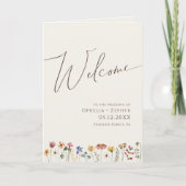 Fleur sauvage coloré | Programme de mariage plié b (Devant)