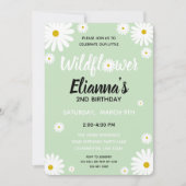 Fleur sauvage Daisy Girl Anniversaire Invitation (Devant)