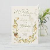 Fleur sauvage Daisy QR Code Baby shower Invitation (Debout devant)