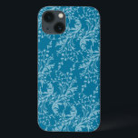 Fleur sauvage damassé à motif turquoise bleu coque<br><div class="desc">Housse fleur sauvage moderne damassé à motif ipad dans les teintes turquoises d'aqua bleu profond. Un cadeau idéal pour les filles et les femmes. Design damassé de style fleur sauvage unique par Sarah Trett.</div>