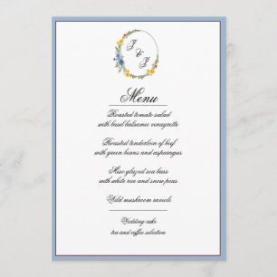 Fleur sauvage dans la carte de menu Couleurs prima