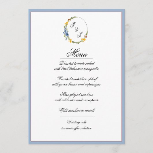 Fleur sauvage dans la carte de menu Couleurs prima (Devant)