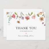 Fleur sauvage dans le Baby shower de fleurs Merci (Devant / Derrière)