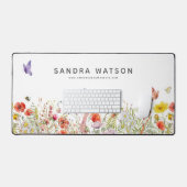 Fleur sauvage d'aquarelle botanique personnalisé (Clavier et souris)