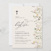 fleur sauvage d'aquarelle moderne invitation au ba (Devant)