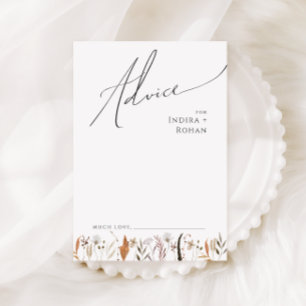 Fleur sauvage d'automne Boho Carte de conseil Ma