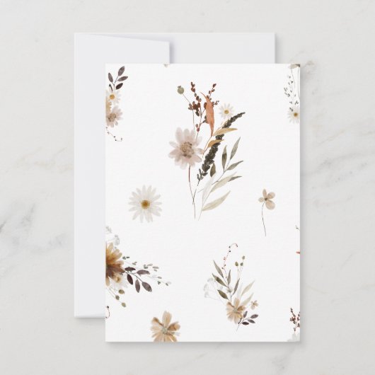 Fleur sauvage d'automne Boho | Carte RSVP de code  (Dos)