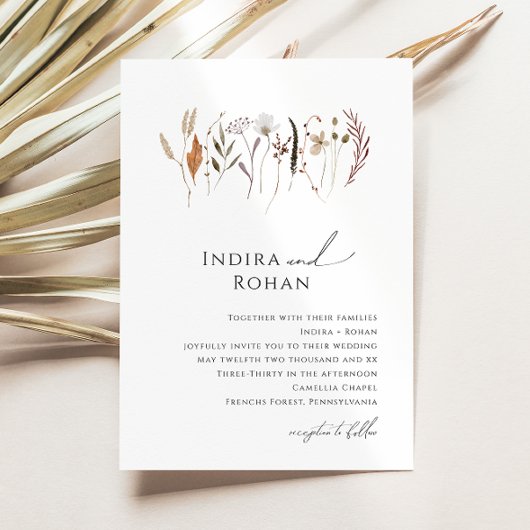 Fleur sauvage d'automne Boho | FAIRE-PART DE MARIA