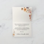 Fleur sauvage d'automne Carte de remerciements pli (Intérieur)