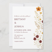 Fleur sauvage d'automne Elegant Boho Faire-part de (Devant)