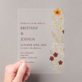 Fleur sauvage d'automne Elegant Boho Faire-part de (In situ (ordinateur de poche))