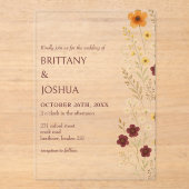 Fleur sauvage d'automne Elegant Boho Faire-part de (Recto)