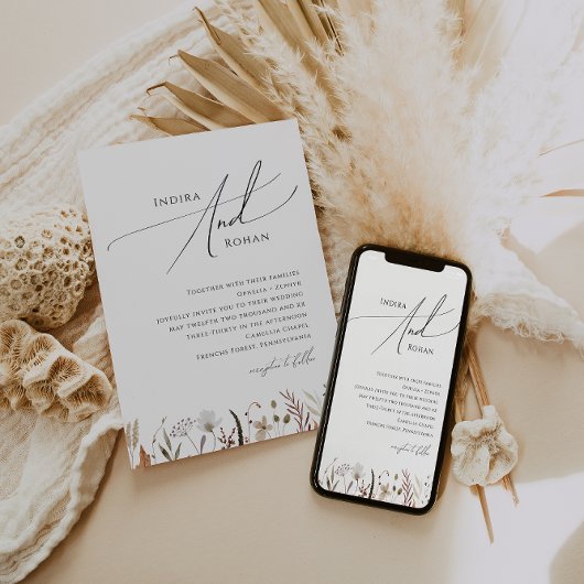 Fleur sauvage d'automne simple | FAIRE-PART DE MAR