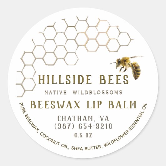 Fleur sauvage de baume à lèvres Étiquette avec pe (Devant)