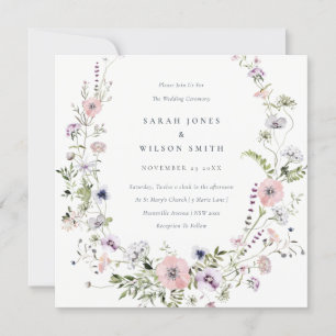 Fleur sauvage de Lilac rose vierge Invitation de m