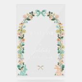 Fleur sauvage de printemps Baby shower lapin de Pâ (Recto)