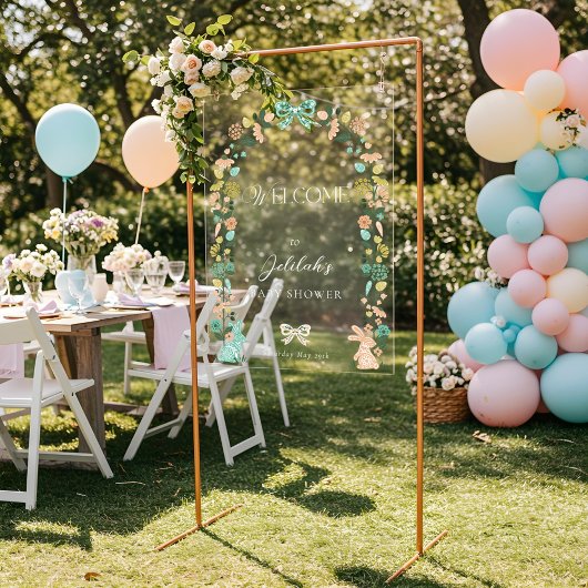 Fleur sauvage de printemps Baby shower lapin de Pâ