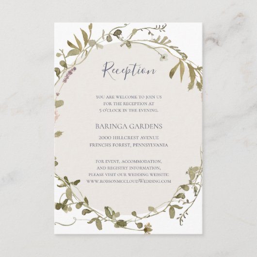 Fleur sauvage de printemps | Carte de réception de (Devant)